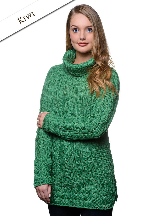 Men's Irish Cowlneck Pullover Sweater - Green