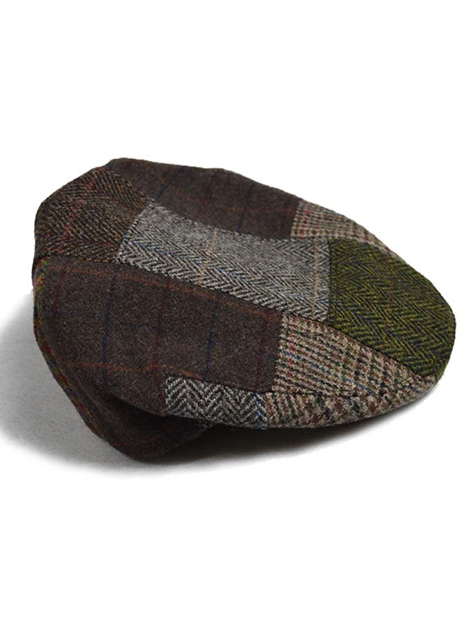 Irish flat cap in Patchwork tweed wool 