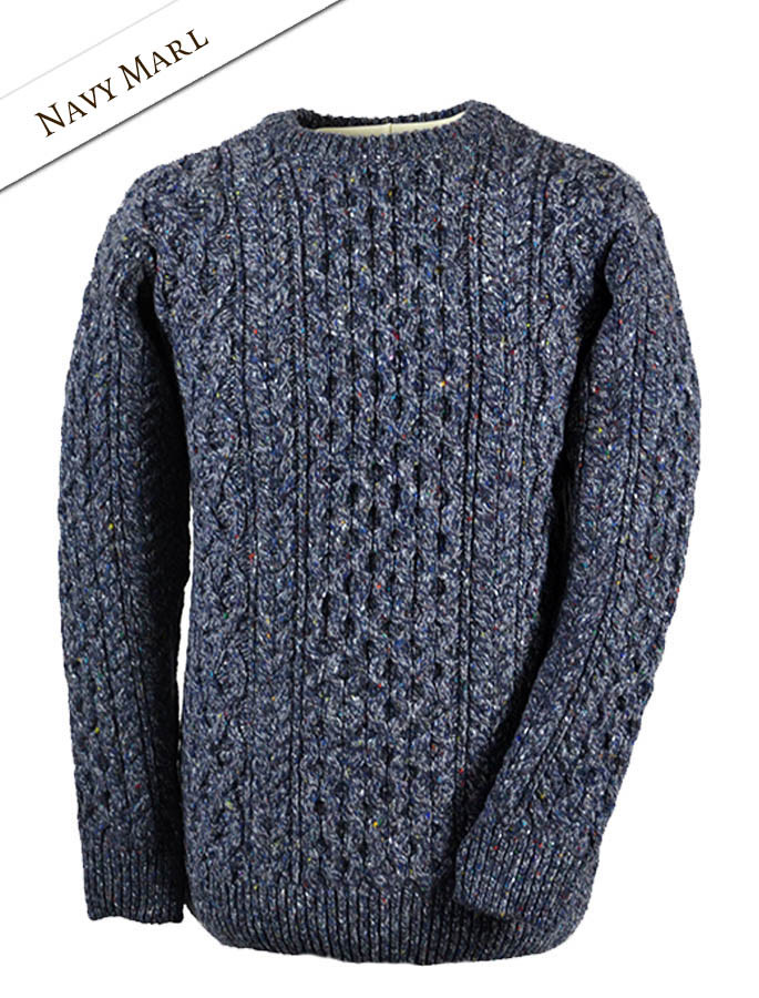 Wool Cashmere Aran Troyer Sweater