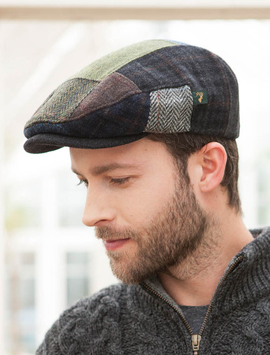 Mens Womens Patchwork Country Tweed  Flat Cap 3 Colours 3 Sizes 
