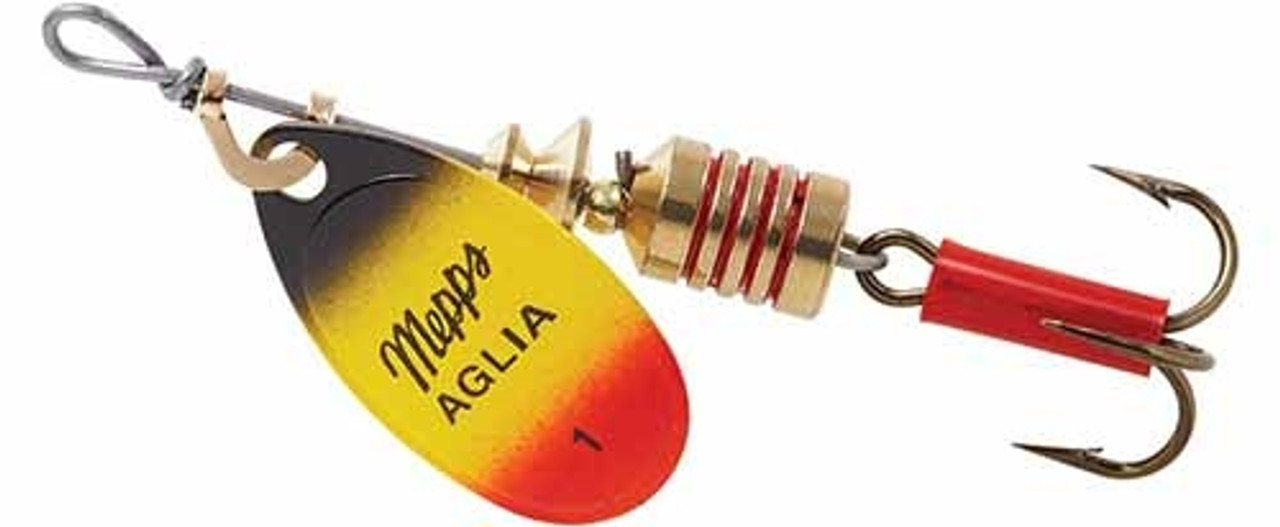 Mepps Plain Aglia Spinner Hot Firetiger; 1/4 oz.