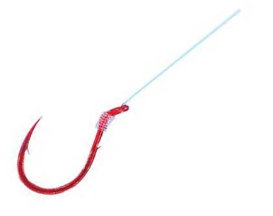 Gamakatsu 04305 Single Egg Hooks, Barb on Shank, Red - Size 10