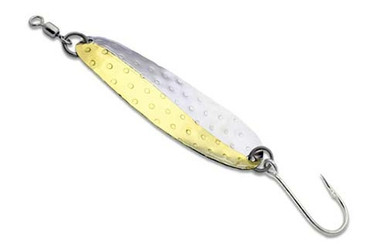 Gibbs large Clendon Stewart Dazzler and Stewart brass trolling spoons for  salmon Stock Photo - Alamy