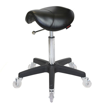 Saddle - No Back Black Salon Stool - Black Base Saddle - No Back Black Salon Stool - Black Base