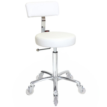 Sprint White  Salon Stool - Chrome Base Sprint White  Salon Stool - Chrome Base