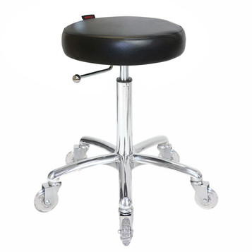 Turbo Black Salon Stool - Chrome Base Turbo Black Salon Stool - Chrome Base