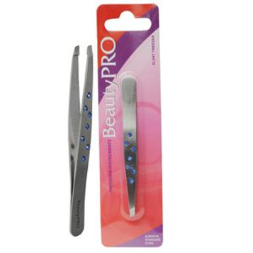 BeautyPRO Dazzle Me Blue Crystal Slant Tweezer BeautyPRO Dazzle Me Blue Crystal Slant Tweezer