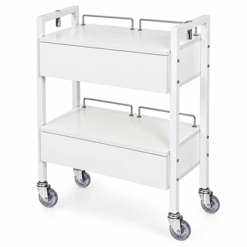 White 2 Drawer Beauty Trolley