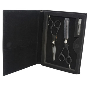 Professional Duo 6.5" Black Hairdressing Cutting & Thinning Scissor Set Professional Duo 6.5" Black Hairdressing Cutting & Thinning Scissor Set