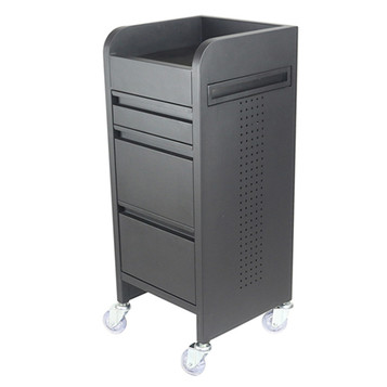 Fusion Black 4 Drawer Hairdressing Beauty Trolley - Clear Wheels Fusion Black 4 Drawer Hairdressing Beauty Trolley - Clear Wheels