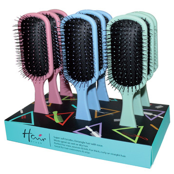 Hair Paddle D'tangle Brushes 9 Pkt Counter Display Hair Paddle D'tangle Brushes 9 Pkt Counter Display