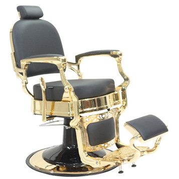 Havana Barber Chair - Gold Frame - Black Upholstery Havana Barber Chair - Gold Frame - Black Upholstery