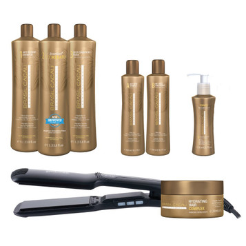 Brasil Cacau Keratin Professional Salon Kit With Straightener Brasil Cacau Keratin Professional Salon Kit With Straightener