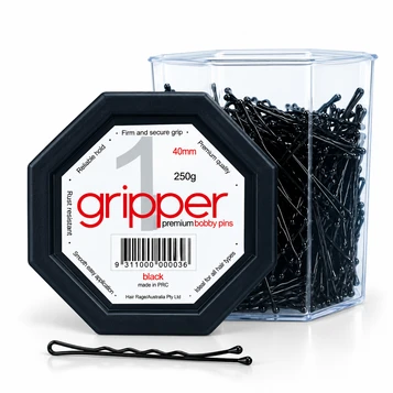 Gripper 40mm BLACK Bobby Pins