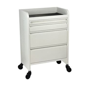 Fusion PLUS White 4 Drawer Hairdressing Beauty Trolley - Click & Clean Wheels Fusion PLUS White 4 Drawer Hairdressing Beauty Trolley - Click & Clean Wheels