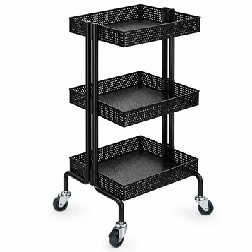Clem Black Hairdressing Beauty Trolley