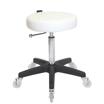 Turbo White Salon Stool - Black Base Turbo White Salon Stool - Black Base