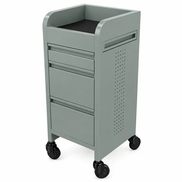 Fusion Sea Foam 4 Drawer Hairdressing Beauty Trolley - Black - Click'n Clean Castor Wheels
