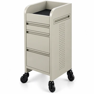 Fusion Oyster 4 Drawer Hairdressing Beauty Trolley - Black - Click'n Clean Castor Wheels