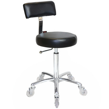 Sprint Black Salon Stool - Chrome Base Sprint Black Salon Stool - Chrome Base