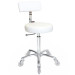 Sprint White  Salon Stool - Chrome Base