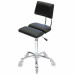 Dove Black Salon Stool - Chrome Base Dove Black Salon Stool - Chrome Base
