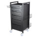 Midnight 5 Drawer Hairdressing Beauty Trolley - Black Frame Midnight 5 Drawer Hairdressing Beauty Trolley - Black Frame