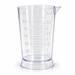 Clear transparent 100ml measuring cup with millilitre and ounce markings, pouring spout and stable base