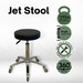 Jet Black Salon Stool - Chrome Base