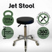 Jet Black Salon Stool - Chrome Base