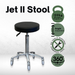 Jet II Black Salon Stool - Chrome Base