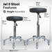 Jet II Black Salon Stool - Chrome Base
