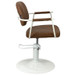 Chelsea Tan Upholstery - White Frame Styling Chair - Hydraulic