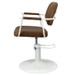 Chelsea Tan Upholstery - White Frame Styling Chair - Hydraulic