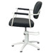 Chelsea Black Upholstery - White Frame Styling Chair - Hydraulic