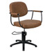 Chelsea Tan Upholstery - Black Frame Styling Chair - Hydraulic