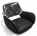 Close-up of the Nora Styling Chair’s transparent PVC protective backrest cover with white edging, designed to help preserve the chair’s original upholstery.