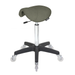 Saddle No Back -  Forest Green Salon Stool - Black Base