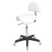 Saddle White Salon Stool with Back - Black Base Saddle White Salon Stool with Back - Black Base