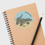 Australia Zoo Round Sticker - Komodo Dragon