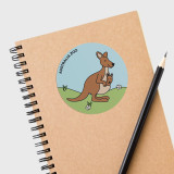 Australia Zoo Round Sticker - Kangaroo