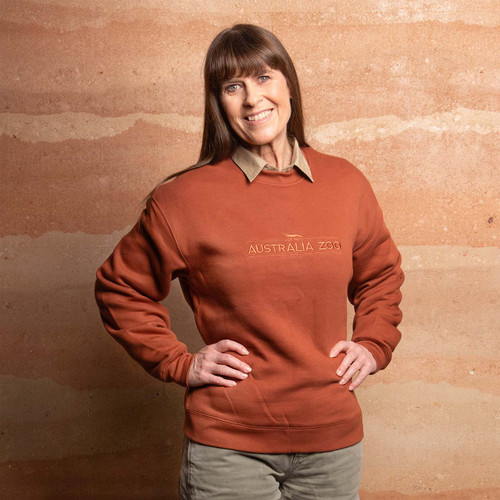 Australia Zoo Established 1970 Crew Neck Jumper - Clay