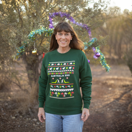 Australia Zoo Christmas Adult Jumper - Green