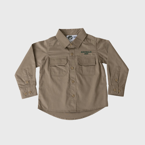 Australia Zoo Long Sleeve Kids Shirt - Khaki