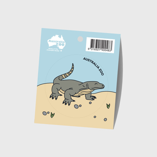 Australia Zoo Round Sticker - Komodo Dragon