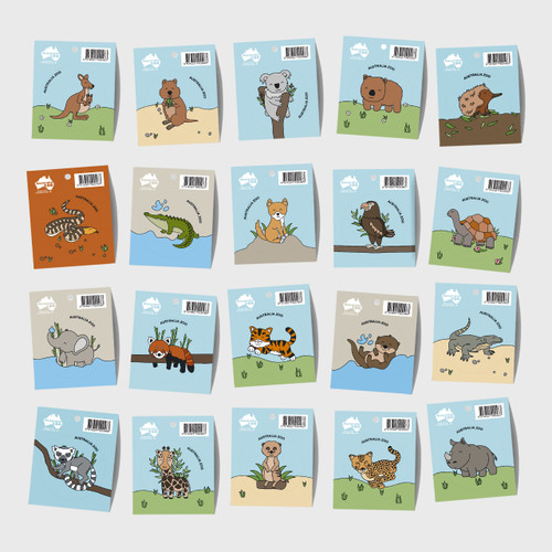 Australia Zoo Round Stickers - Bundle Pack