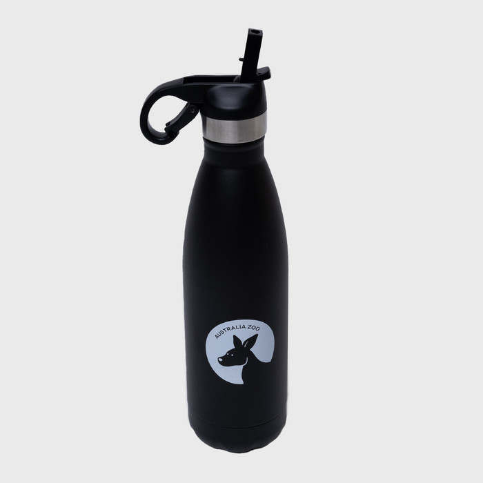 Insulated Water Bottle Flip Top Kangaroo Black