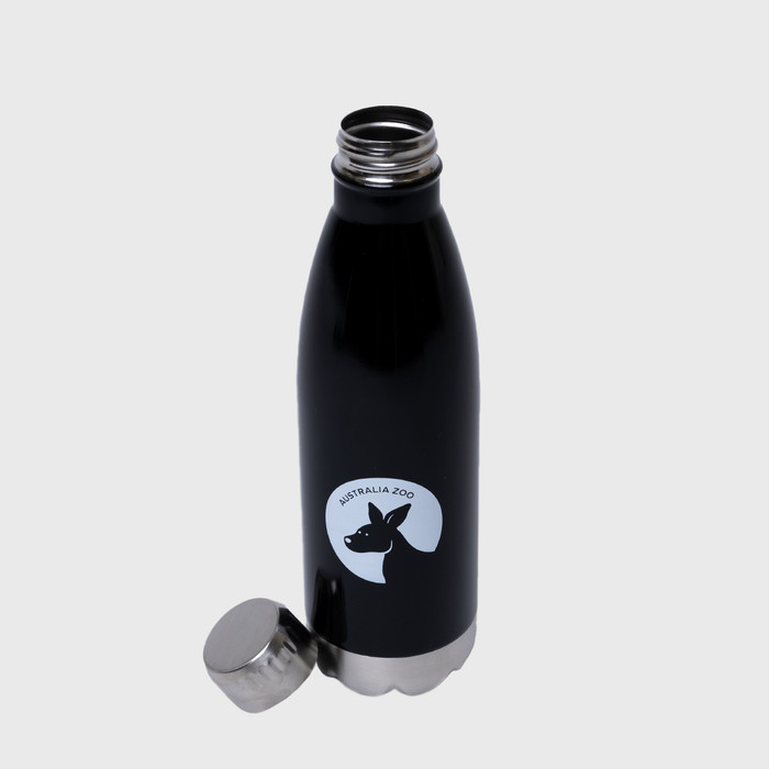 Insulated Water Bottle Screw Top Kangaroo Black