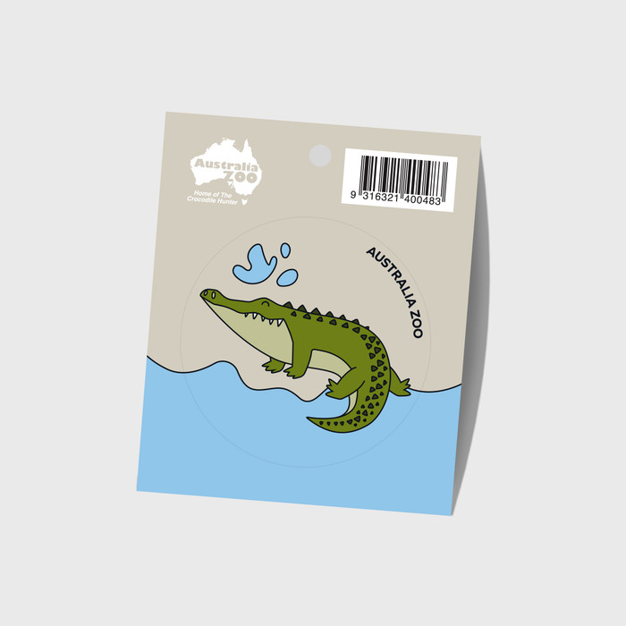 Australia Zoo Round Sticker - Crocodile Australia Zoo Round Sticker - Crocodile