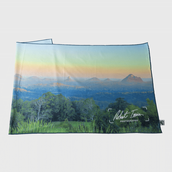 Sand-Free Glass House Mountains Towel - Robert Irwin Wildlife Photography